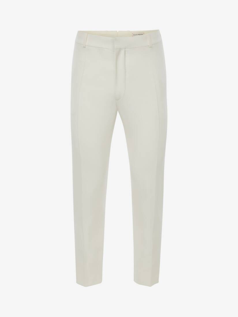 Pantalones Alexander McQueen Ivory Wool Serge Cigarette Hombre - Blancos - Mexico 472-MPQUWB